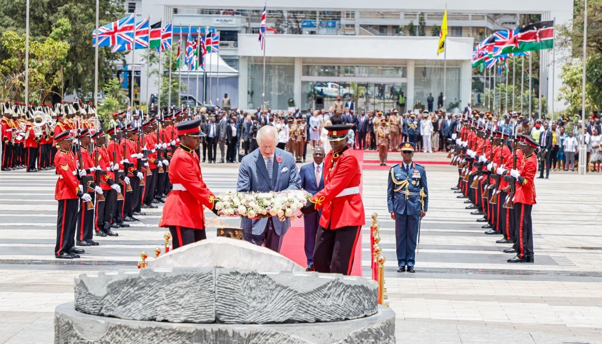 King Charles III lays a wreath at The Tomb of The Unknown Warrior